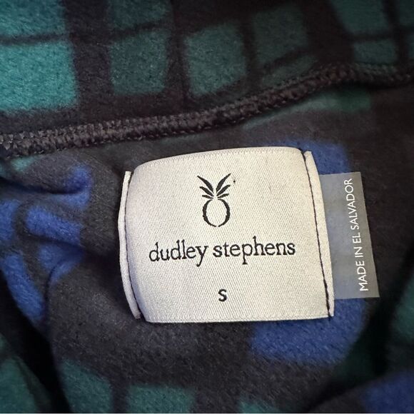 Dudley Stephens Plaid Park Slope Fleece Top Black Blue Green Mock Neck Small - Picture 6 of 12